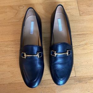 H&M Leather Loafers with Metal Horsebit at the front, Black, Size 7 TTS